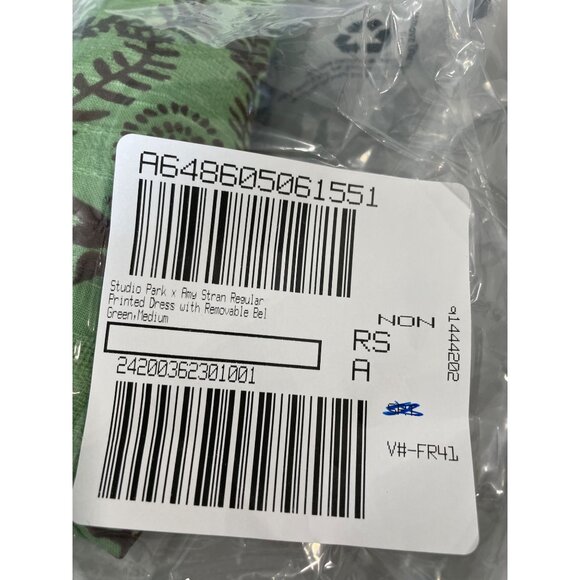 Studio Park x Amy Stran Tall Printed Dress with Removable Belt Women M Green NEW - Picture 2 of 7